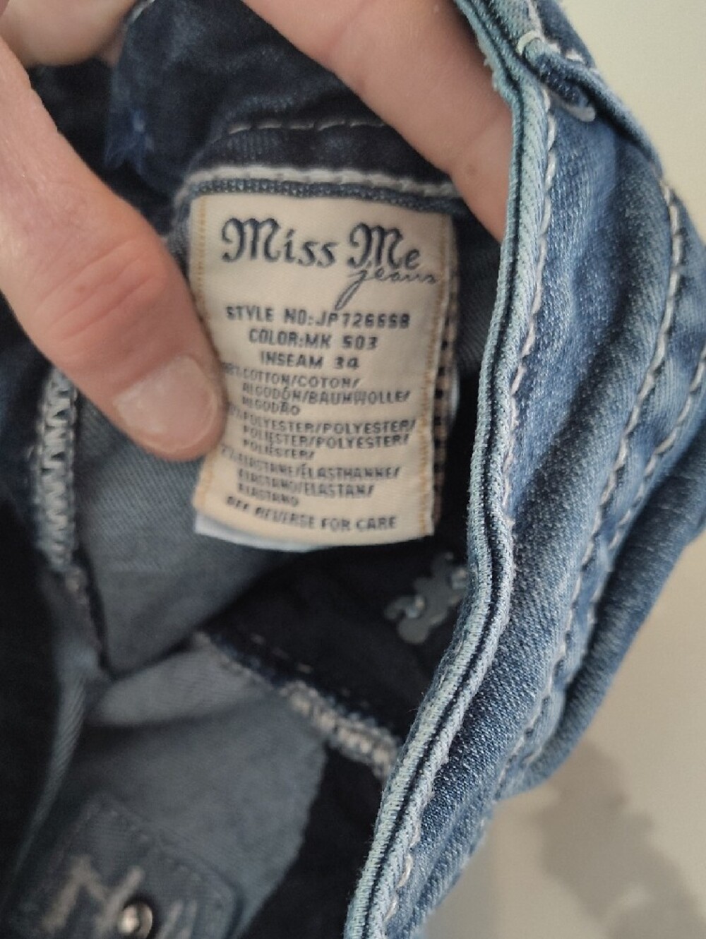 Miss Me Embellished Dark Blue Boot Cut Jeans - Picture 2 of 5